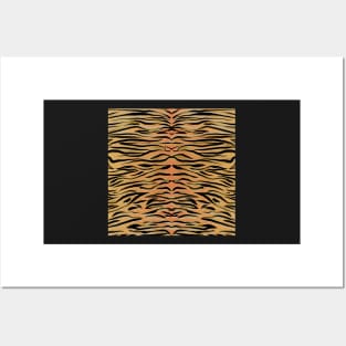 Stylish Black Gold Tiger Animal Print Posters and Art